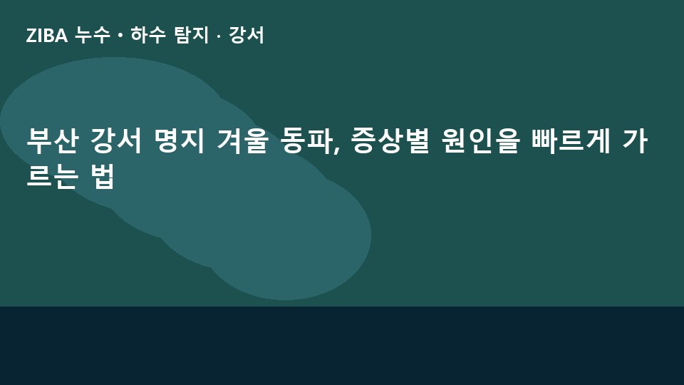 부산 강서 명지 겨울 동파, 증상별 원인을 빠르게 가르는 법