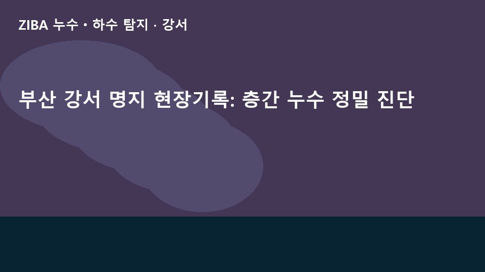 부산 강서 명지 현장기록: 층간 누수 정밀 진단
