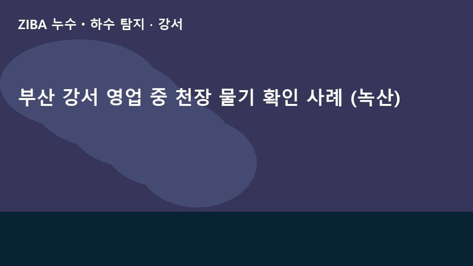 부산 강서 영업 중 천장 물기 확인 사례 (녹산)
