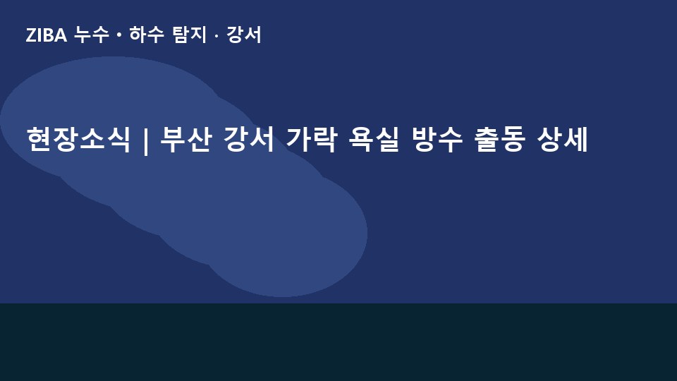 현장소식 | 부산 강서 가락 욕실 방수 출동 상세